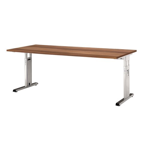 Schreibtisch höhenverstellbar 180x80 cm Eiche/Weiss