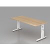 Schreibtisch höhenverstellbar 180x80 cm Eiche/Weiss