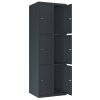 Stahl Schliessfachschrank Select 6 Fächer 400mm Abteilbreite Korpus Anthrazitgrau RAL 7016 Türen Anthrazitgrau RAL 7016