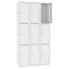 Stahl Schliessfachschrank Select 9 Fächer 300mm Abteilbreite Korpus Weiss RAL 9010 Türen Weiss RAL 9010