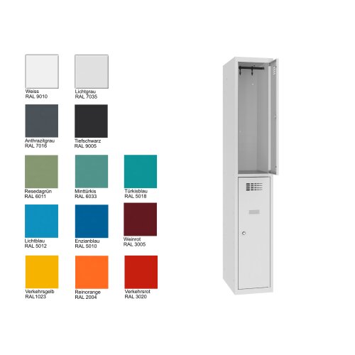 Schliessfachschrank Select 2 Fächer Abteilbreite 400mm