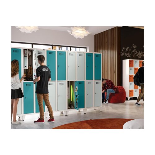 Schliessfachschrank Select 4 Fächer auf Füssen Abteilbreite 300mm