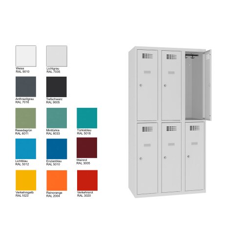 Schliessfachschrank Select 6 Fächer Abteilbreite 400mm