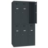 Schliessfachschrank Select 6 Fächer Abteilbreite 400mm Korpus Anthrazitgrau RAL 7016 Türen Anthrazitgrau RAL 7016 Zylinderschloss