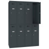 Schliessfachschrank Select 8 Fächer Abteilbreite 300mm Korpus Anthrazitgrau RAL 7016 Türen Anthrazitgrau RAL 7016 Zylinderschloss