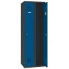 Spind Select 2 Abteile Abteilbreite 300mm Korpus Anthrazitgrau RAL 7016 Türen Enzianblau RAL 5010 Zylinderschloss