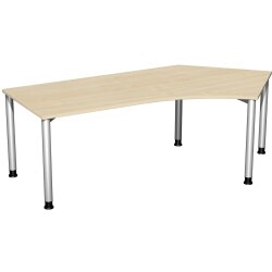 Schreibtisch Freiform 135° rechts Rundfuss,...