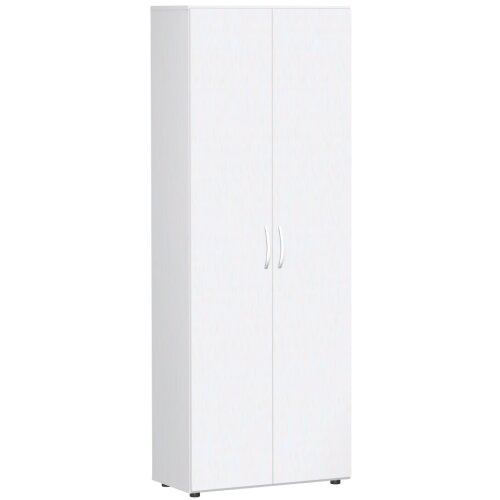 Aktenschrank 6 Ordnerhöhen nicht abschließbar 80 cm breit, Dekor Front: Weiss, Dekor Korpus: Weiss