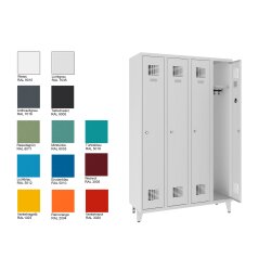 Spind Select 4 Abteile auf Füssen Abteilbreite 300mm