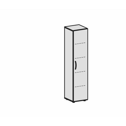 Aktenschrank 5 Ordnerhöhen 181 cm hoch 40 cm breit, Dekor Front: Lichtgrau, Dekor Korpus: Lichtgrau