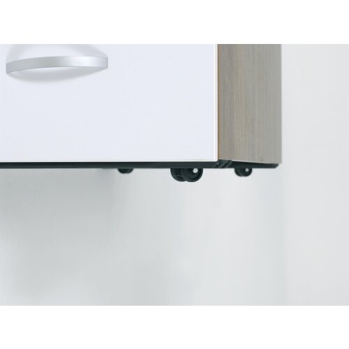 Rollcontainer 80 cm tief, mit 3 Schubladen, Dekor Front: Lichtgrau, Dekor Korpus: Lichtgrau