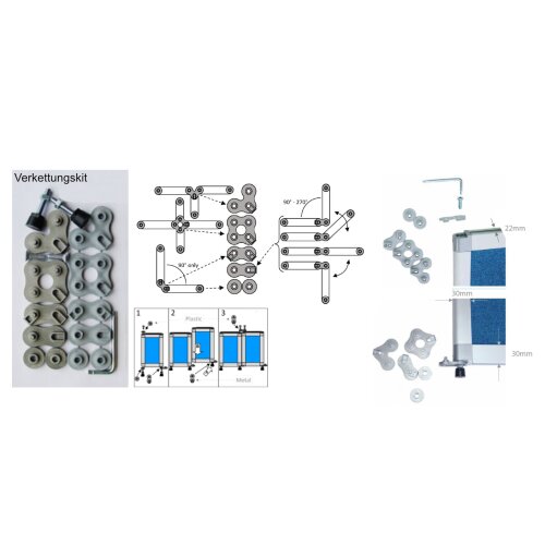 Stellwand mit Stoffbezug Höhe 140 cm