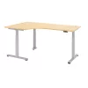 Elektrisch höhenverstellbarer Winkelschreibtisch 90°, mit Memoryschalter 200x120 cm Ahorn/Silber
