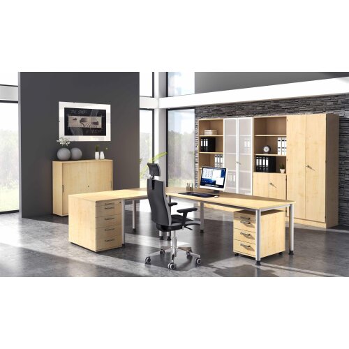 Regal 5OH mit Sockelblende Ahorn