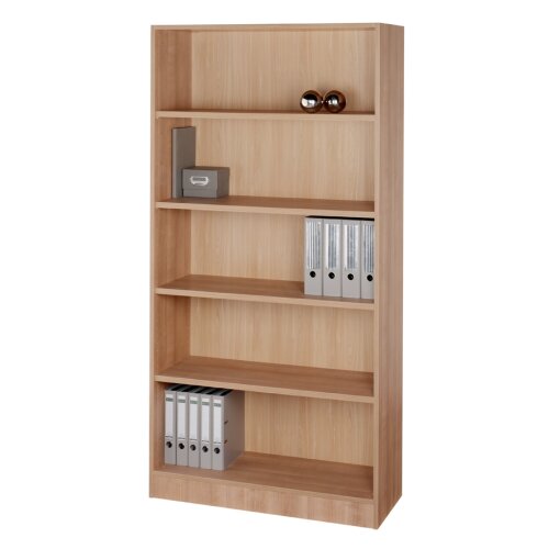 Regal breit 5OH, Sockelblende Nussbaum hell