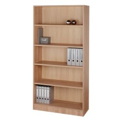 Regal breit 5OH, Sockelblende Nussbaum hell