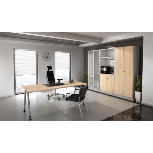 Regal 5OH mit Sockelblende Weiß