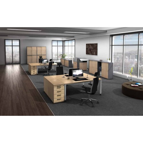 Regal breit 5OH, Sockelblende Weiß