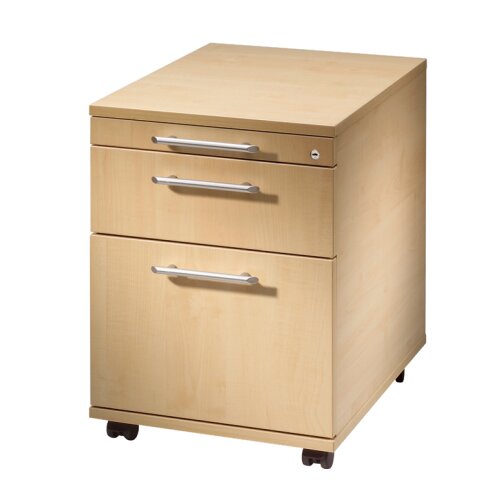 Rollcontainer mit Hängeregistratur, 1 x Schubfach,1 x Utensilienfach, 58 cm Tief abschließbar