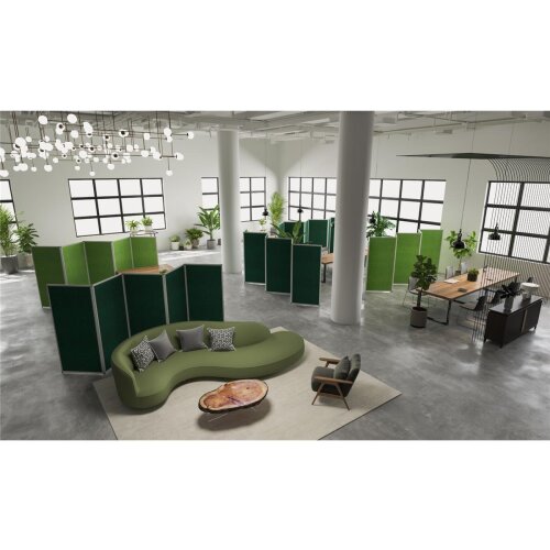 Akustik Stellwand Ultra Höhe 120 cm Breite 161 cm Farbe Stoff Dunkelgrau