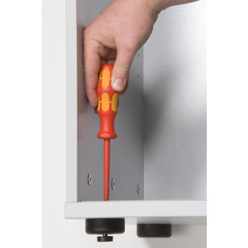 Schiebetürenschrank in 2 Ordnerhöhen, 120 cm breit Weiss