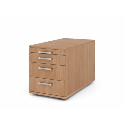 Rollcontainer mit 3 Schubladen, 1 x Utensilienfach, 80 cm...