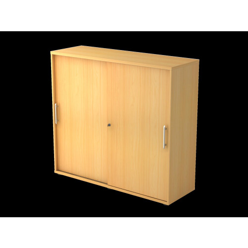 Schiebetürenschrank in 3 Ordnerhöhen, 120 cm breit Buche/ Buche