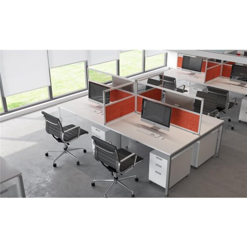 Akustik Tischtrennwand Ultra Höhe 80 cm mit Acrylglas