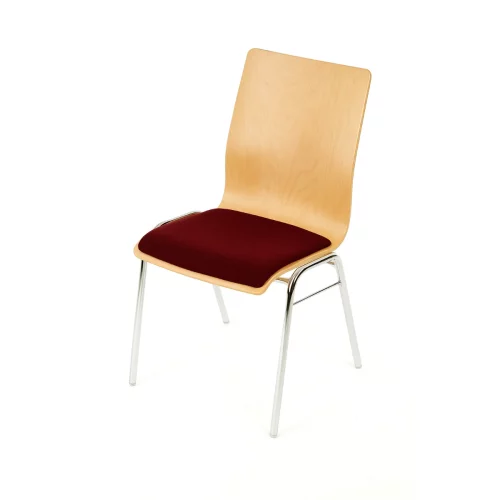 Holzschalen-Stapelstuhl Profi gerade Form mit Sitzpolster