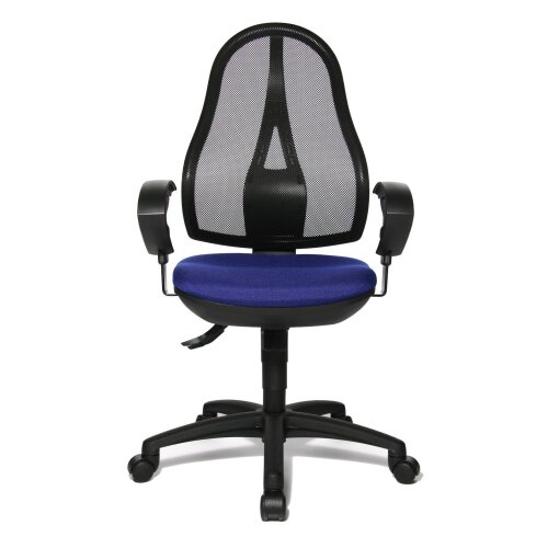 Netzdrehstuhl atmungsaktiv mit Armlehne blau