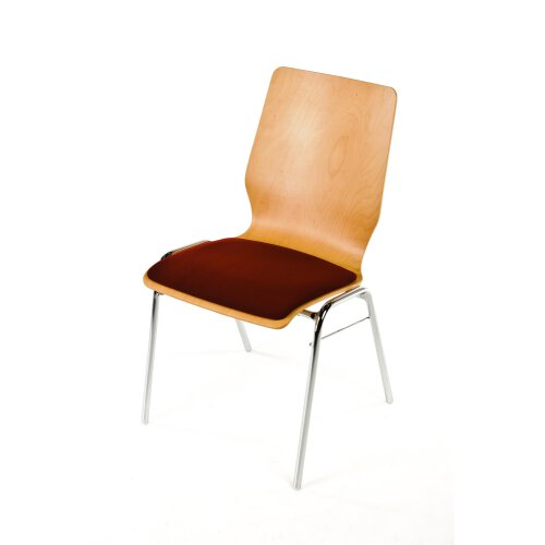 Holzschalen-Stapelstuhl Profi taillierte Form mit Sitzpolster
