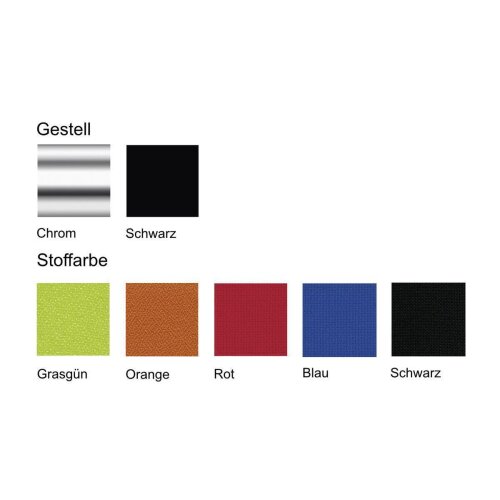 Freischwinger ohne Armlehnen Gestell chrom, Stoff  schwarz