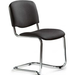 Freischwinger ohne Armlehnen Gestell chrom, Stoff  schwarz