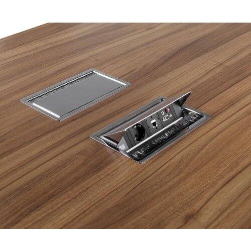 Besprechungstisch Bootsform  240 cm  , Dekor: Buche