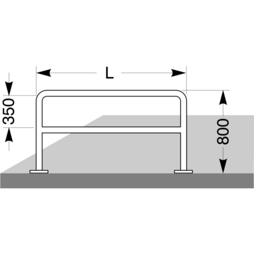 Anlehnbügel/ Absperrbügel Typ 9200 mit Querholm Breite 1000 Gesamthöhe 1150 Montage zum Einbetonieren