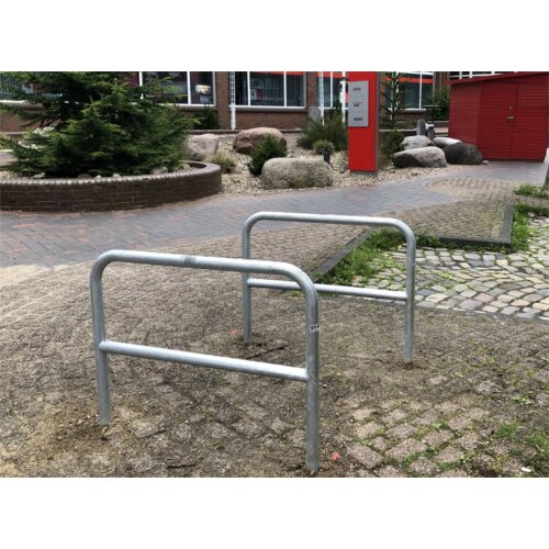 Anlehnbügel/ Absperrbügel Typ 9200 mit Querholm Breite 1000 Gesamthöhe 1150 Montage zum Einbetonieren