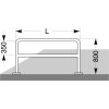 Anlehnbügel/ Absperrbügel Typ 9200 mit Querholm Breite 1000 Gesamthöhe 1150 Montage zum Einbetonieren