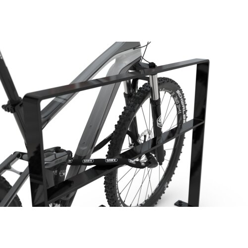 Fahrradanlehnbügel 9600 Black Edition, zum Aufdübeln, mit Querholm Querholm mit Querholm