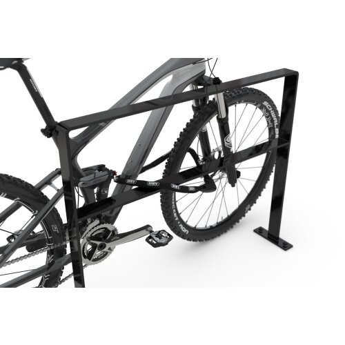 Fahrradanlehnbügel 9600 Black Edition, zum Aufdübeln, mit Querholm Querholm mit Querholm