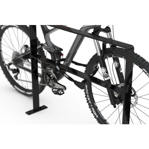 Fahrradanlehnbügel 9600 Black Edition, zum Aufdübeln, mit Querholm Querholm mit Querholm