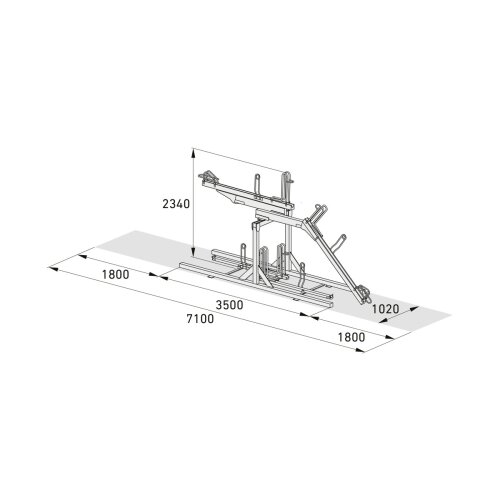 Doppelstockparker Lindau Profi doppelseitig, 500 mm Radabstand, 4