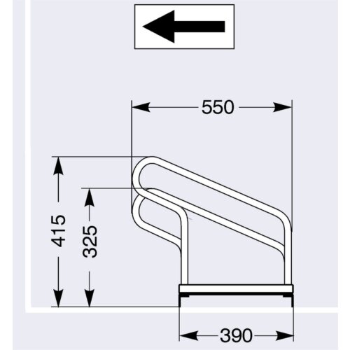 Fahrradständer Typ 1000, einseitig Stellplätze 3