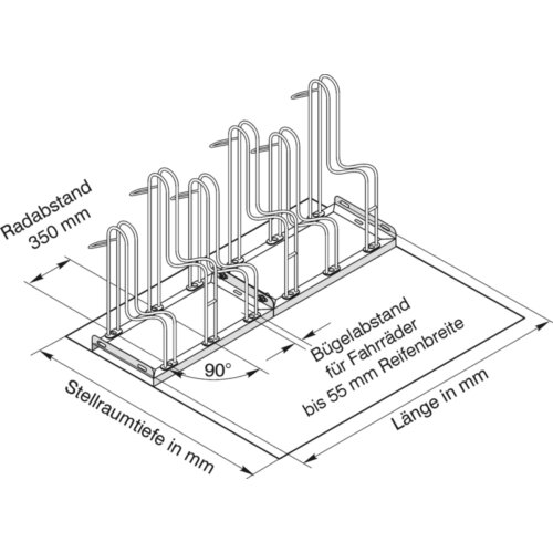 Standparker Typ 4000, einseitig Stellplätze 2