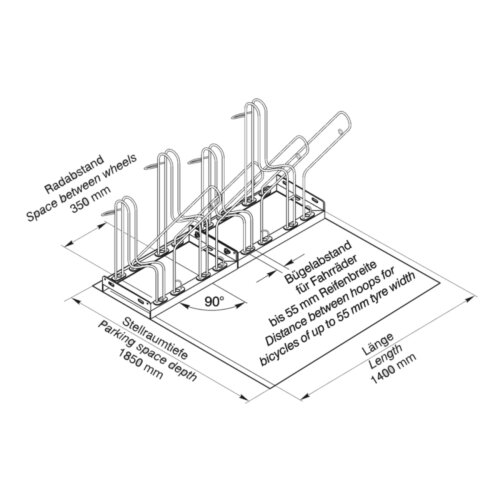 Anlehnbügel Typ 4500, einseitig