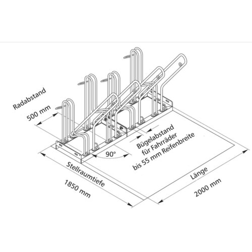 Anlehnparker Typ 4500XBF Stellplätze 2