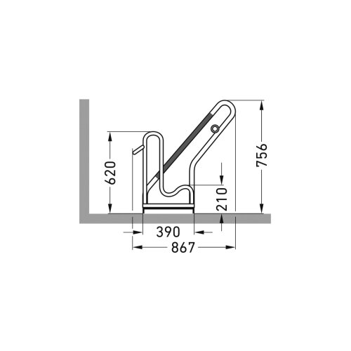 Anlehnparker 4801 XXBF einseitig, tief