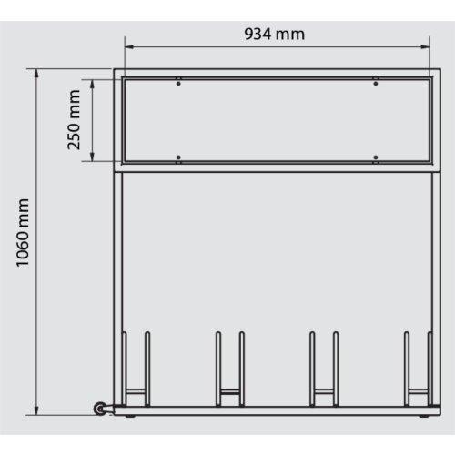 Werbe-Fahrradständer Typ EW 7004 mit Laufrollen Druckarten ohne Digitaldruck  Farbe RAL 3000 feuerrot