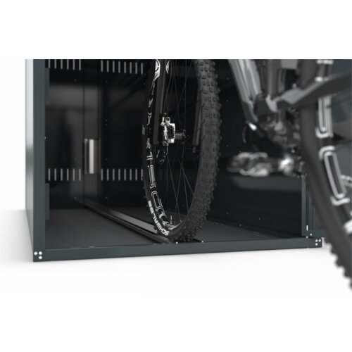 Fahrradgarage/Fahrradbox Treasure 1 Dach Giebeldach  Modell Grundelement  Seitenwand mit 2 Seitenwänden (komplett geschlossen)