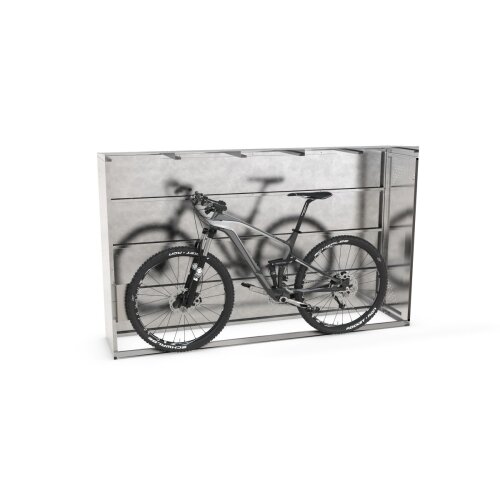 BikeBox 1 Basic, feuerverzink. Stahlblech, Flachdach, Seitenwand links u. rechts