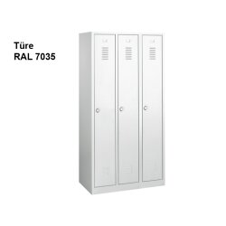 Stahl-Kleider-Schrank 3 Abteile 300mm, Drehriegel und...